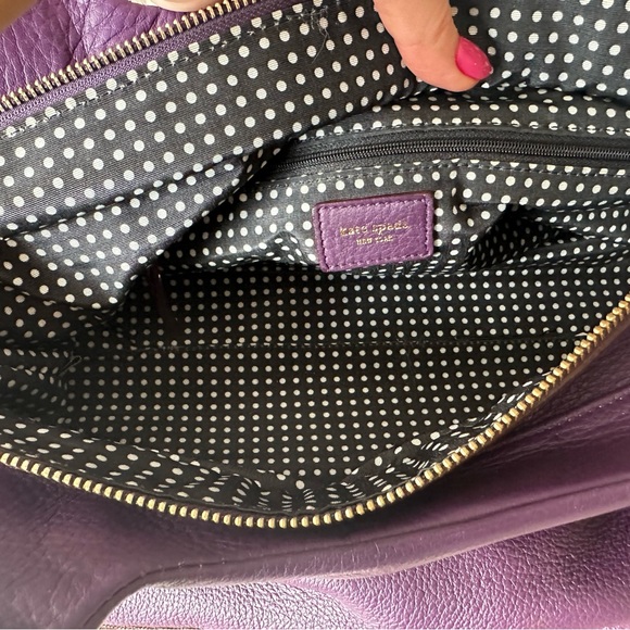 Kate Spade dark purple soft pebbled leather Hobo - Picture 4 of 6